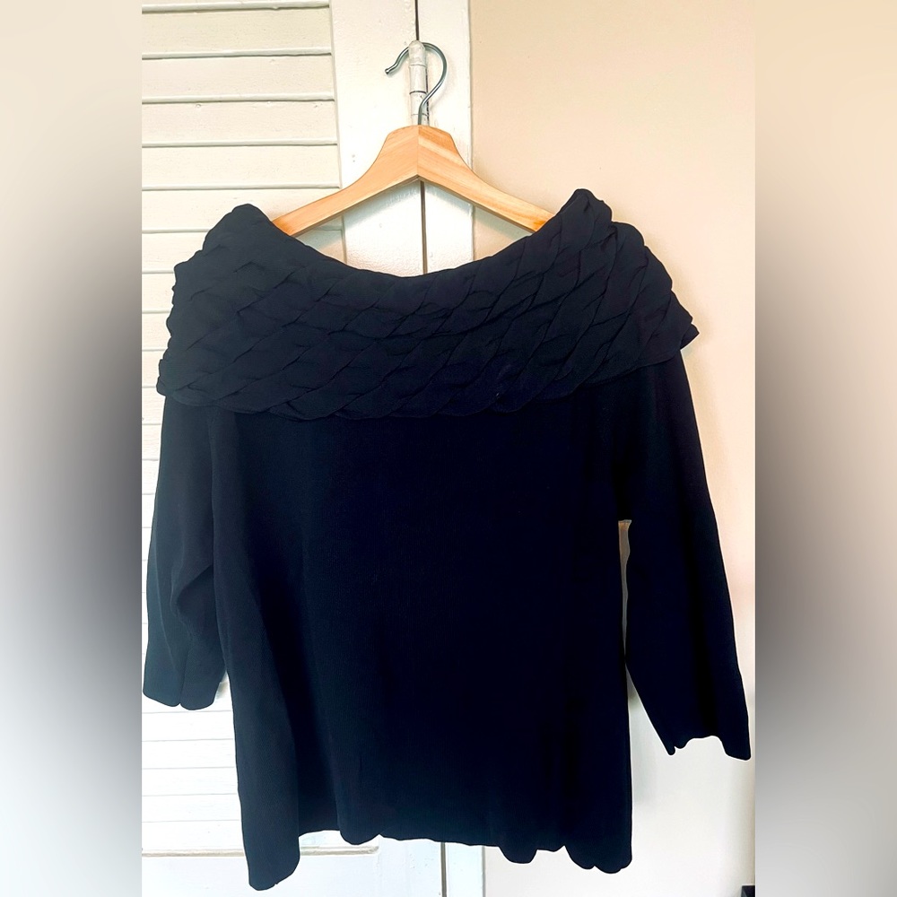 Dana Buchman Black Off-the-Shoulder Sweater
